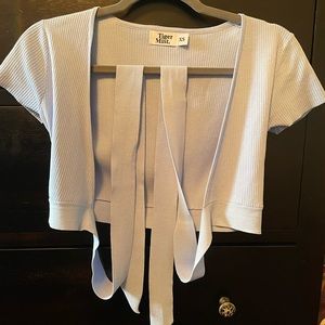Super cute baby blue tie crop top from Tiger Mist in XS only worn once!
